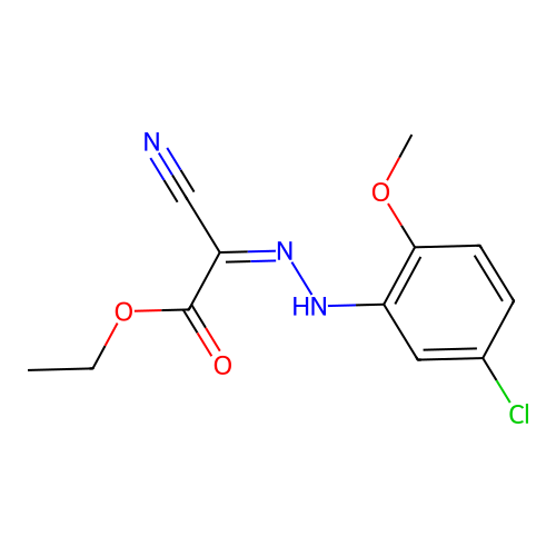 [(5-Chloro-2-methoxy-phenyl)-hydrazono]-cyano-acetic acid ethyl ester structure