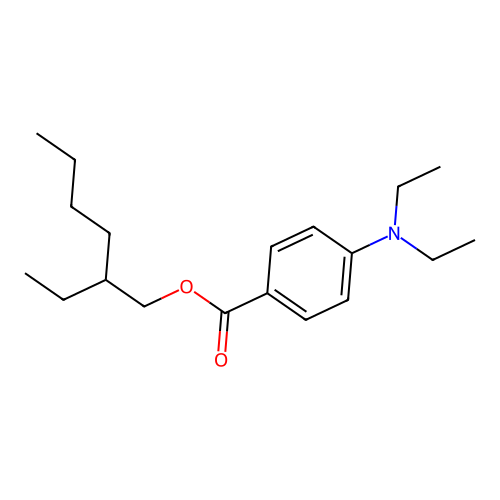 2-Ethylhexyl 4-(diethylamino)benzoate structure