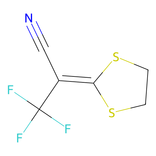 2-(1,3-Dithiolan-2-ylidene)-3,3,3-trifluoropropanenitrile structure