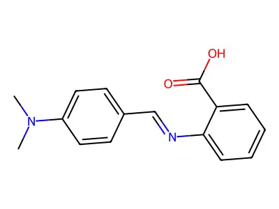 2-(((4-(Dimethylamino)phenyl)methylene)amino)benzoic acid structure