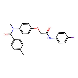 N-(4-(2-((4-iodophenyl)amino)-2-oxoethoxy)phenyl)-N,4-dimethylbenzamide structure