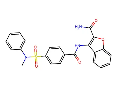 3-[[4-[Methyl(phenyl)sulfamoyl]benzoyl]amino]-1-benzofuran-2-carboxamide structure