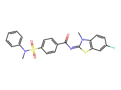 (E)-N-(6-fluoro-3-methylbenzo[d]thiazol-2(3H)-ylidene)-4-(N-methyl-N-phenylsulfamoyl)benzamide structure