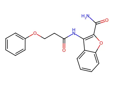 3-(3-Phenoxypropanamido)benzofuran-2-carboxamide structure