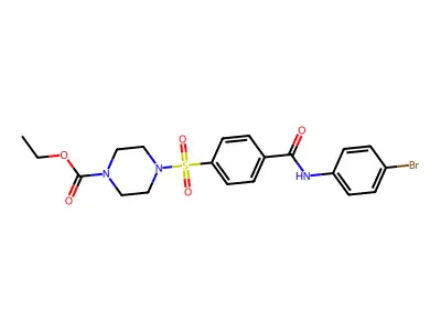 Ethyl 4-[4-[(4-bromophenyl)carbamoyl]phenyl]sulfonylpiperazine-1-carboxylate structure