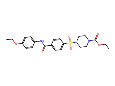 Ethyl 4-[4-[(4-ethoxyphenyl)carbamoyl]phenyl]sulfonylpiperazine-1-carboxylate structure