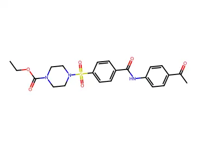 Ethyl 4-[4-[(4-acetylphenyl)carbamoyl]phenyl]sulfonylpiperazine-1-carboxylate structure