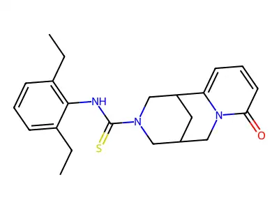 N-(2,6-diethylphenyl)-6-oxo-7,11-diazatricyclo[7.3.1.0^{2,7}]trideca-2,4-diene-11-carbothioamide structure