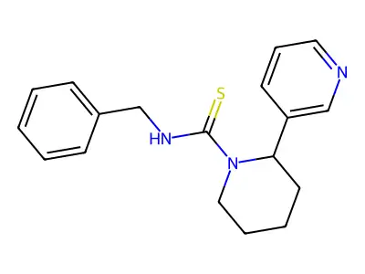N-benzyl-2-(pyridin-3-yl)piperidine-1-carbothioamide structure