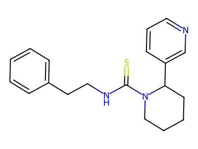 N-phenethyl-2-(pyridin-3-yl)piperidine-1-carbothioamide structure
