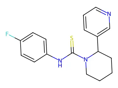 N-(4-fluorophenyl)-2-(pyridin-3-yl)piperidine-1-carbothioamide structure