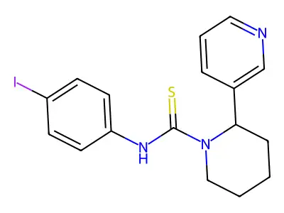 N-(4-iodophenyl)-2-(pyridin-3-yl)piperidine-1-carbothioamide structure