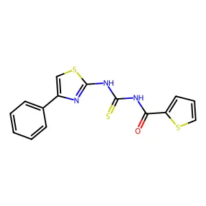N-[(4-phenyl-1,3-thiazol-2-yl)carbamothioyl]thiophene-2-carboxamide structure