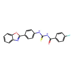 N-[[4-(1,3-benzoxazol-2-yl)phenyl]carbamothioyl]-4-fluorobenzamide structure