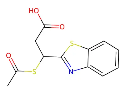 3-(Acetylsulfanyl)-3-(1,3-benzothiazol-2-yl)propanoic acid structure