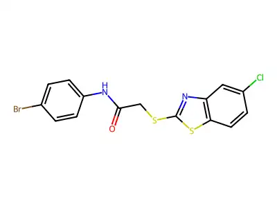 N-(4-bromophenyl)-2-[(5-chloro-1,3-benzothiazol-2-yl)sulfanyl]acetamide structure