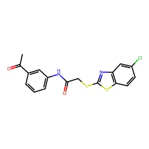 N-(3-acetylphenyl)-2-[(5-chloro-1,3-benzothiazol-2-yl)sulfanyl]acetamide structure