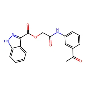[2-(3-acetylanilino)-2-oxoethyl] 1H-indazole-3-carboxylate structure