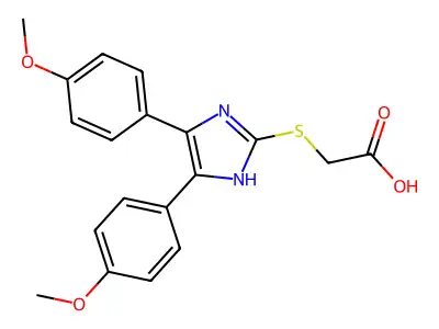 Acetic acid, [[4,5-bis(4-methoxyphenyl)-1H-imidazol-2-yl]thio]- structure