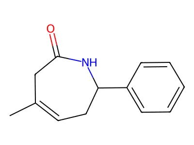 4-methyl-7-phenyl-1,3,6,7-tetrahydro-2H-azepin-2-one structure