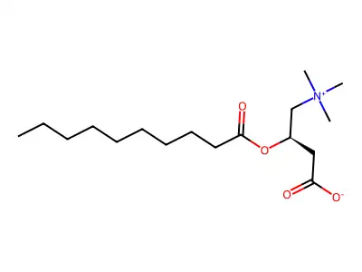 2-[1-Hydroxy-2-(trimethylazaniumyl)ethyl]-3-oxododecanoate structure