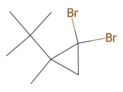 1,1-Dibromo-2-tert-butyl-2-methylcyclopropane structure