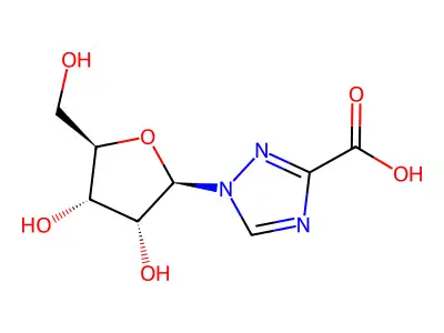 1-[3,4-Dihydroxy-5-(hydroxymethyl)oxolan-2-yl]-1,2,4-triazole-3-carboxylic acid structure