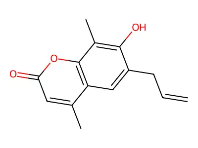 7-Hydroxy-4,8-dimethyl-6-(2-propen-1-yl)-2H-1-benzopyran-2-one structure