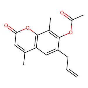 7-Acetoxy-6-allyl-4,8-dimethylcoumarin structure