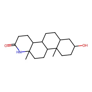 3beta-Hydroxy-13alpha-amino-13,17-seco-5alpha-androstan-17-oic-13,17-lactam structure
