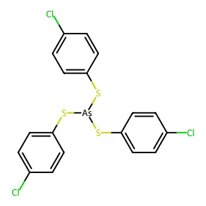 Tris[(4-chlorophenyl)sulfanyl]arsane structure