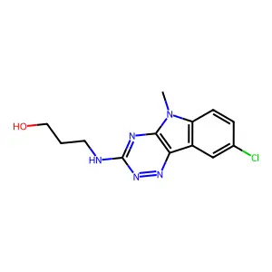 3-[(8-Chloro-5-methyl-[1,2,4]triazino[5,6-b]indol-3-yl)amino]propan-1-ol structure
