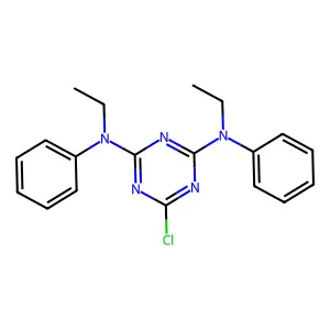 6-chloro-2-N,4-N-diethyl-2-N,4-N-diphenyl-1,3,5-triazine-2,4-diamine structure