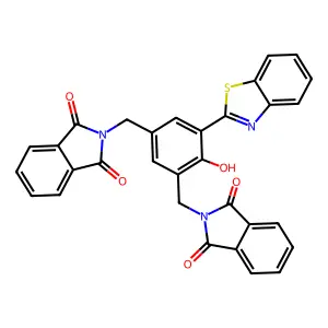 2-(2-Hydroxy-3,5-bis(phthalimidomethyl)phenyl)benzothiazole structure