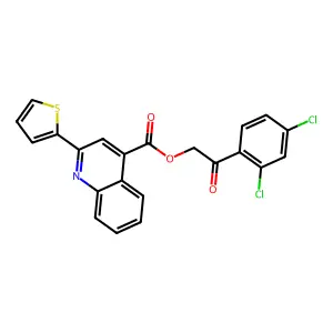 [2-(2,4-Dichlorophenyl)-2-oxoethyl] 2-thiophen-2-ylquinoline-4-carboxylate structure
