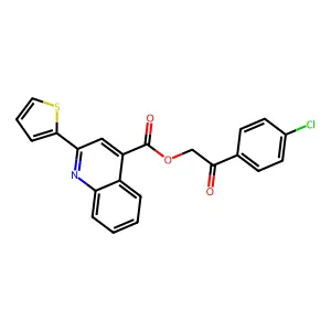 2-(4-Chlorophenyl)-2-oxoethyl 2-(thiophen-2-yl)quinoline-4-carboxylate structure