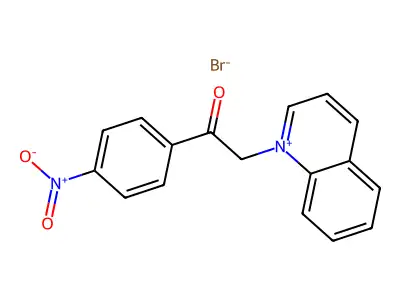 1-(4-Nitrophenyl)-2-quinolinium-1-ylethan-1-one bromide structure