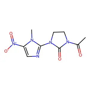 1-Acetyl-3-(1-methyl-5-nitroimidazol-2-yl)imidazolidin-2-one structure