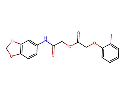 [2-(1,3-Benzodioxol-5-ylamino)-2-oxoethyl] 2-(2-methylphenoxy)acetate structure