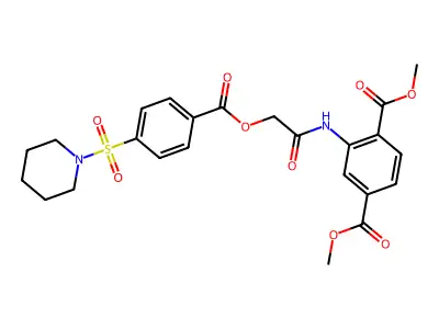 1,4-Dimethyl 2-[[2-[[4-(1-piperidinylsulfonyl)benzoyl]oxy]acetyl]amino]-1,4-benzenedicarboxylate structure