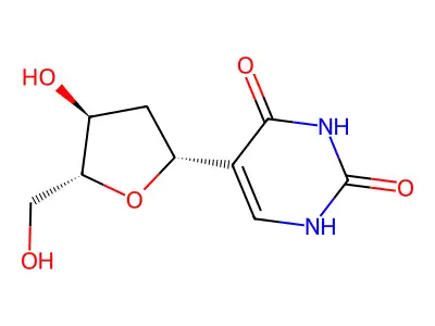 2,4(1H,3H)-Pyrimidinedione, 5-(2-deoxy-beta-d-erythro-pentofuranosyl)- structure