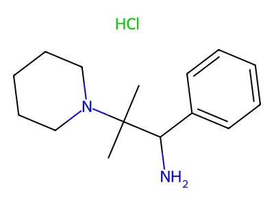 2-Methyl-1-phenyl-2-(piperidin-1-yl)propan-1-amine--hydrogen chloride (1/1) structure