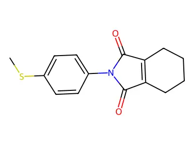 1H-Isoindole-1,3(2H)-dione, 4,5,6,7-tetrahydro-2-(4-(methylthio)phenyl)- structure