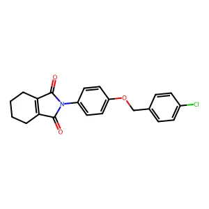 1H-Isoindole-1,3(2H)-dione, 2-(4-((4-chlorophenyl)methoxy)phenyl)-4,5,6,7-tetrahydro- structure