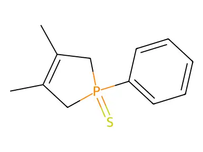 3,4-Dimethyl-1-phenyl-2,5-dihydro-1H-1lambda~5~-phosphole-1-thione structure