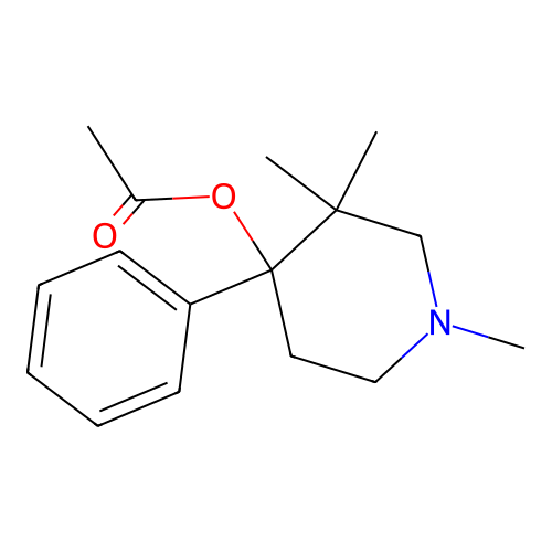 Acetic acid 1,3,3-trimethyl-4-phenyl-piperidin-4-yl ester structure