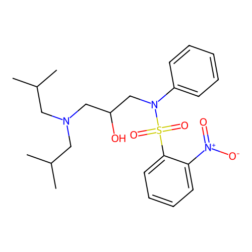 N-(3-(diisobutylamino)-2-hydroxypropyl)-2-nitro-N-phenylbenzenesulfonamide structure