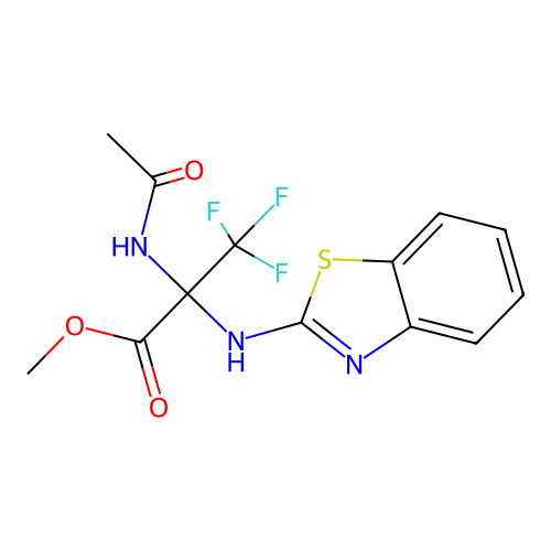 methyl 2-(acetylamino)-N-1,3-benzothiazol-2-yl-3,3,3-trifluoroalaninate structure