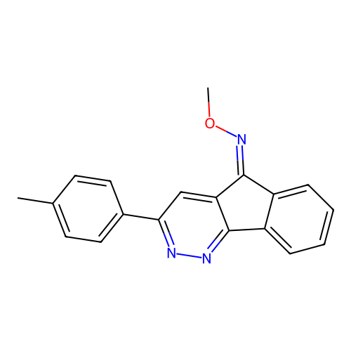 3-(4-methylphenyl)-5H-indeno[1,2-c]pyridazin-5-one O-methyloxime structure