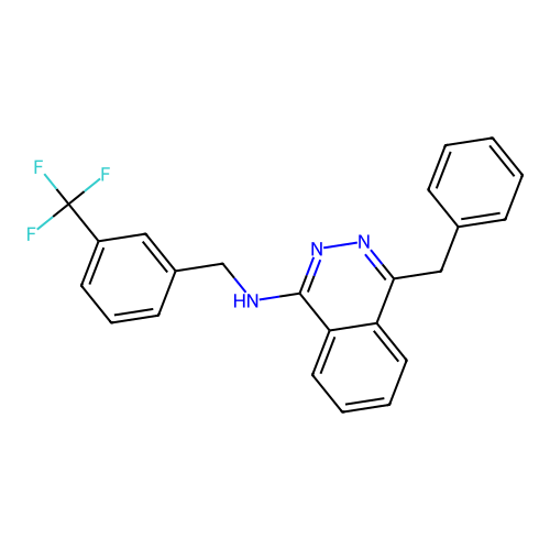 4-benzyl-N-[3-(trifluoromethyl)benzyl]-1-phthalazinamine structure